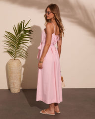 Coastal Daydream Striped Waist Tie Maxi Dress