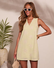 Coastal Light Eyelet Seashell Mini Dress