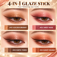 4-piece-4-Color Gradient Eyeshadow Stick Set – Creamy, Shimmer & Blendable