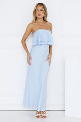 Midnight In Paris Strapless Maxi Dress Blue