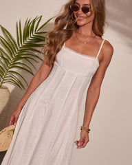 Lovely Ever After Embroidered Cotton Eyelet Maxi Dress