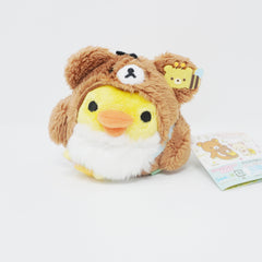 2016 Kiiroitori in Chairoikoguma Outfit Plush Keychain - New Friend Riakkuma Theme - Rilakkuma Store Limited - San-X