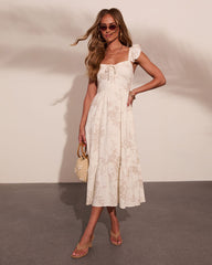 Refined Muse Floral Fit and Flare Midi Dress