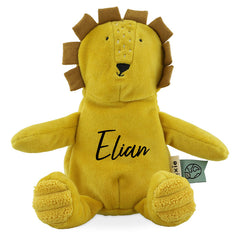 Personalisiertes Trixie Kuscheltier Baby Herr Löwe mit Name – weicher Löwe als individuelles Geschenk für Babys und Kinder