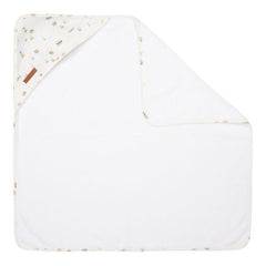 Little Dutch Kapuzenhandtuch Sailors Bay White 75 x 75 cm – weißes weiches Frottee-Handtuch für Babys nach dem Baden
