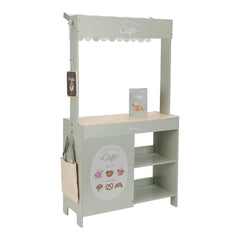Marktstand & Café aus Holz – 2-in-1 Spielstand