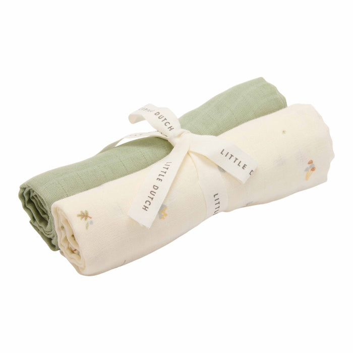 Musselintuch Swaddles 70 x 70 cm - Forest Treasures & Sage | Little Dutch