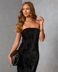 City Siren Strapless Velvet Maxi Dress