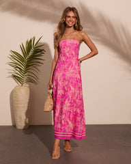 Wishful Bloom Tropical Print Maxi Dress