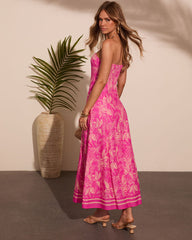 Wishful Bloom Tropical Print Maxi Dress