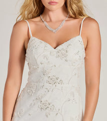 Danica Pearl And Sequin Floral Embroidered Mini Dress
