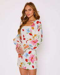 Meadow Sun Floral Print Mini Dress
