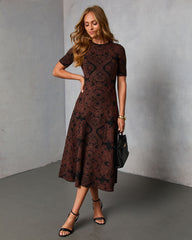 Rooted Season Paisley Midi Sweater Dress