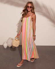 Darling Glow Striped Abstract Maxi Dress