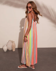 Darling Glow Striped Abstract Maxi Dress