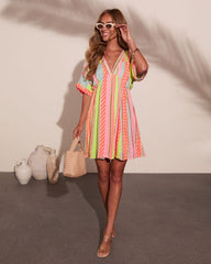 After Glow Muse Striped Abstract Mini Dress