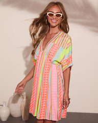After Glow Muse Striped Abstract Mini Dress