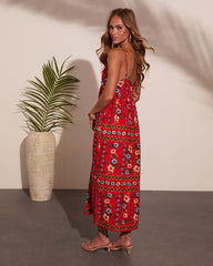 Wildflower Whisper Linen Blend Floral Maxi Dress