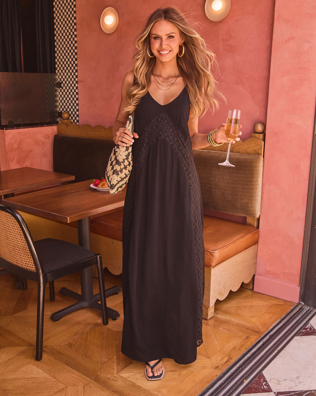 Shoreline Muse Abstract Lace Maxi Dress