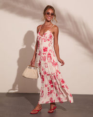 Harbor Nights Tropical Novelty Print Maxi Dress
