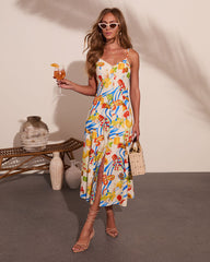 Coastal Cravings Novelty Print Midi Dress