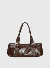 Aperture Faux Leather Shoulder Bag Brown