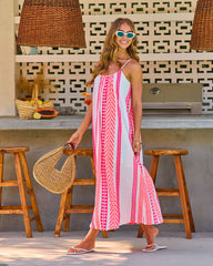 Coastline Shine Abstract Print Maxi Dress