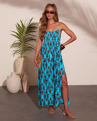 Tidewater Glow Geometric Print Maxi Dress