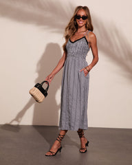 Summer Spell Gingham Print Midi Dress
