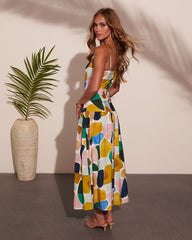 Sunset Reservation Abstract Print Maxi Dress