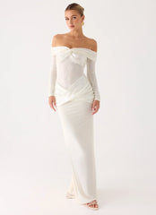 Over To You Sequin Maxi Dress - White