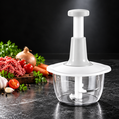 🥩🥕Multifunctional Press-and-Chopper | Manual Vegetable and Meat Grinder with 3D Stainless Steel Blade