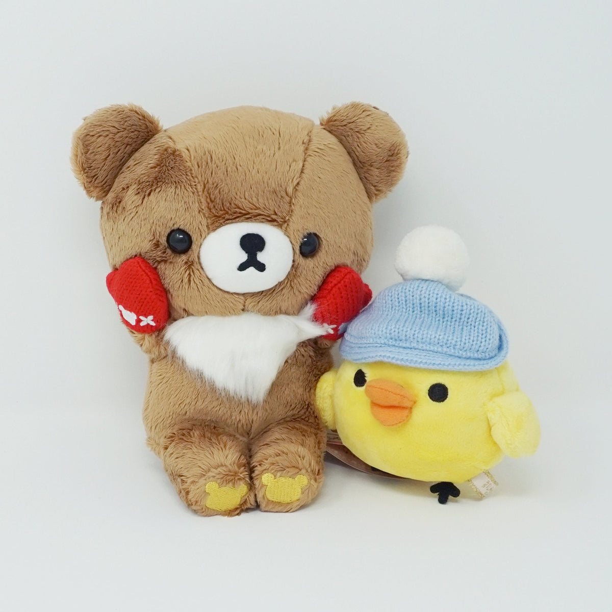 2016 Kiiroitori and Chairoikoguma Gloves Plush - Caravan Rilakkuma Store Limited Gloves Gift Theme - San-X