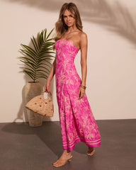 Wishful Bloom Tropical Print Maxi Dress