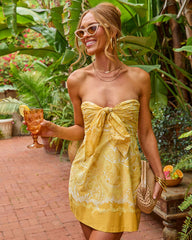 Honey Romance Paisley Front Tie Mini Dress
