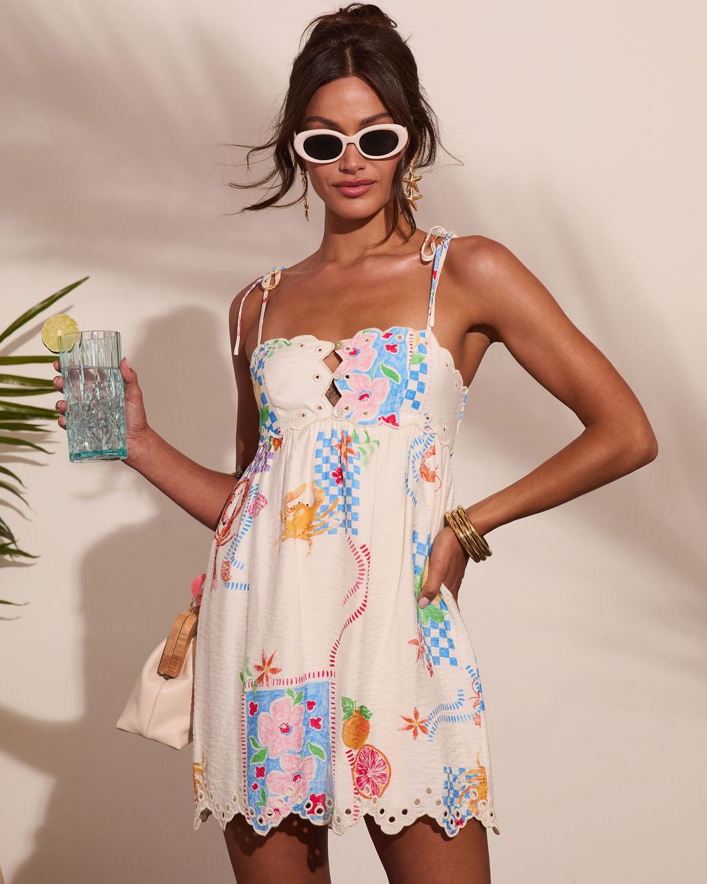 Summer Shore Novelty Print Mini Dress