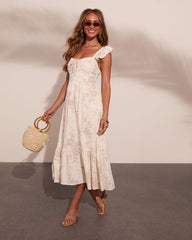 Refined Muse Floral Fit and Flare Midi Dress