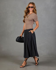 Dual Mode Color Block Midi Dress