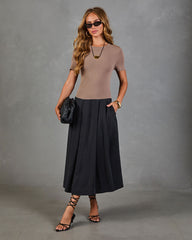 Dual Mode Color Block Midi Dress
