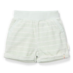 Grün gestreifte Little Dutch Frottée-Shorts für Babys und Kinder