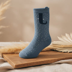 Trixie Kniestrümpfe Frau Elefant Größe 25/27 in Blau – Kindersocken aus Bio-Baumwolle mit Elefantenmotiv und Schlappohren