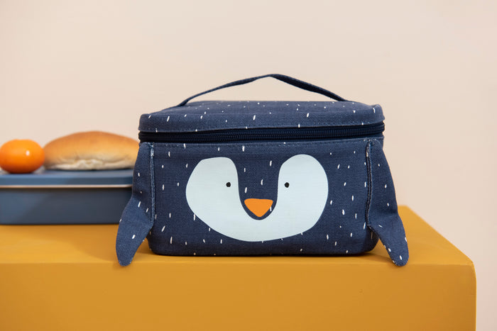 Trixie Kinder-Kühltasche Herr Pinguin in Dunkelblau mit Personalisierung – praktische Tasche für Essen und Getränke unterwegs
