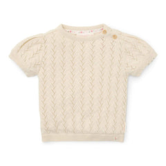 Kurzarm-Strickpullover Creme von Little Dutch – Produktansicht