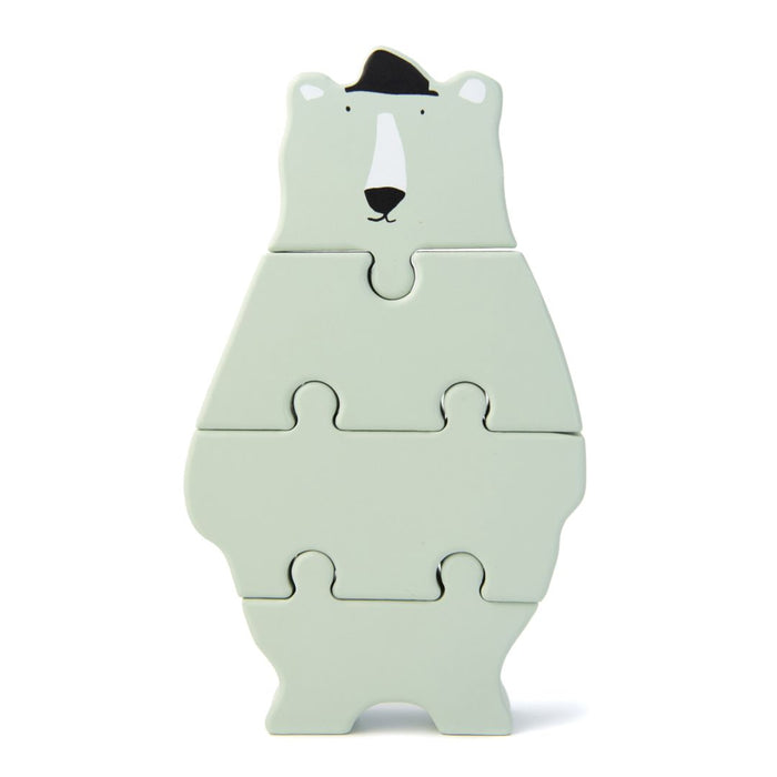 Holz-Puzzlefigur Herr Eisbär von Trixie – nachhaltiges Motorikpuzzle zum Zusammensetzen für Kinder ab 2 Jahren