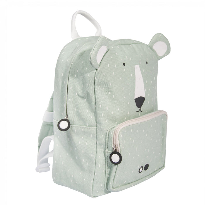 Mintfarbener Trixie Rucksack Herr Eisbär für Kinder – praktischer Rucksack mit Tiermotiv, verstellbaren Trägern und Brustgurt