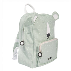 Mintfarbener Trixie Rucksack Herr Eisbär für Kinder – praktischer Rucksack mit Tiermotiv, verstellbaren Trägern und Brustgurt