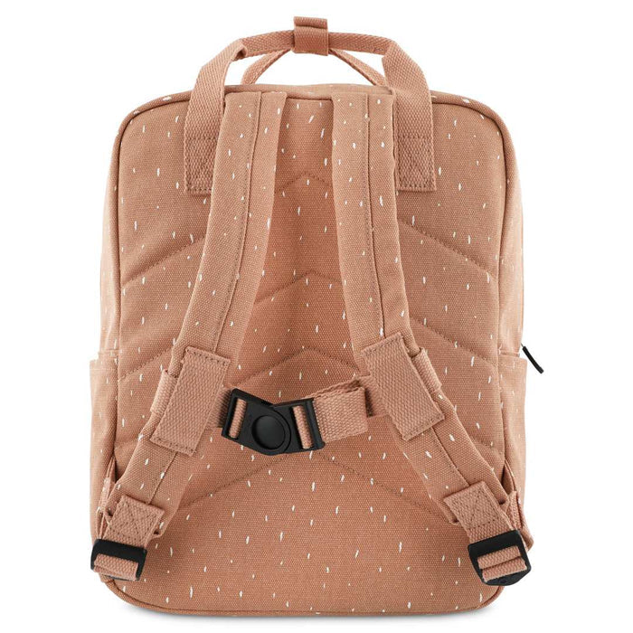 Trixie Rucksack groß Frau Katze in Rosa – ergonomischer Kinder-Rucksack mit gepolstertem Rücken, Brustgurt und A4-Fach