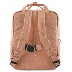 Trixie Rucksack groß Frau Katze in Rosa – ergonomischer Kinder-Rucksack mit gepolstertem Rücken, Brustgurt und A4-Fach