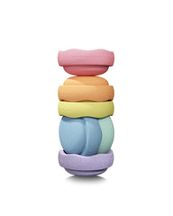 Stapelstein Original Mini rainbow pastel – sechs leichte Bewegungselemente