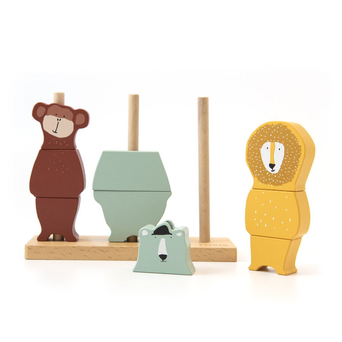 Trixie Steck-Puzzle Tiere aus Holz – Motorikspielzeug mit Tierfiguren und Steckstäben zur Förderung von Feinmotorik und logischem Denken